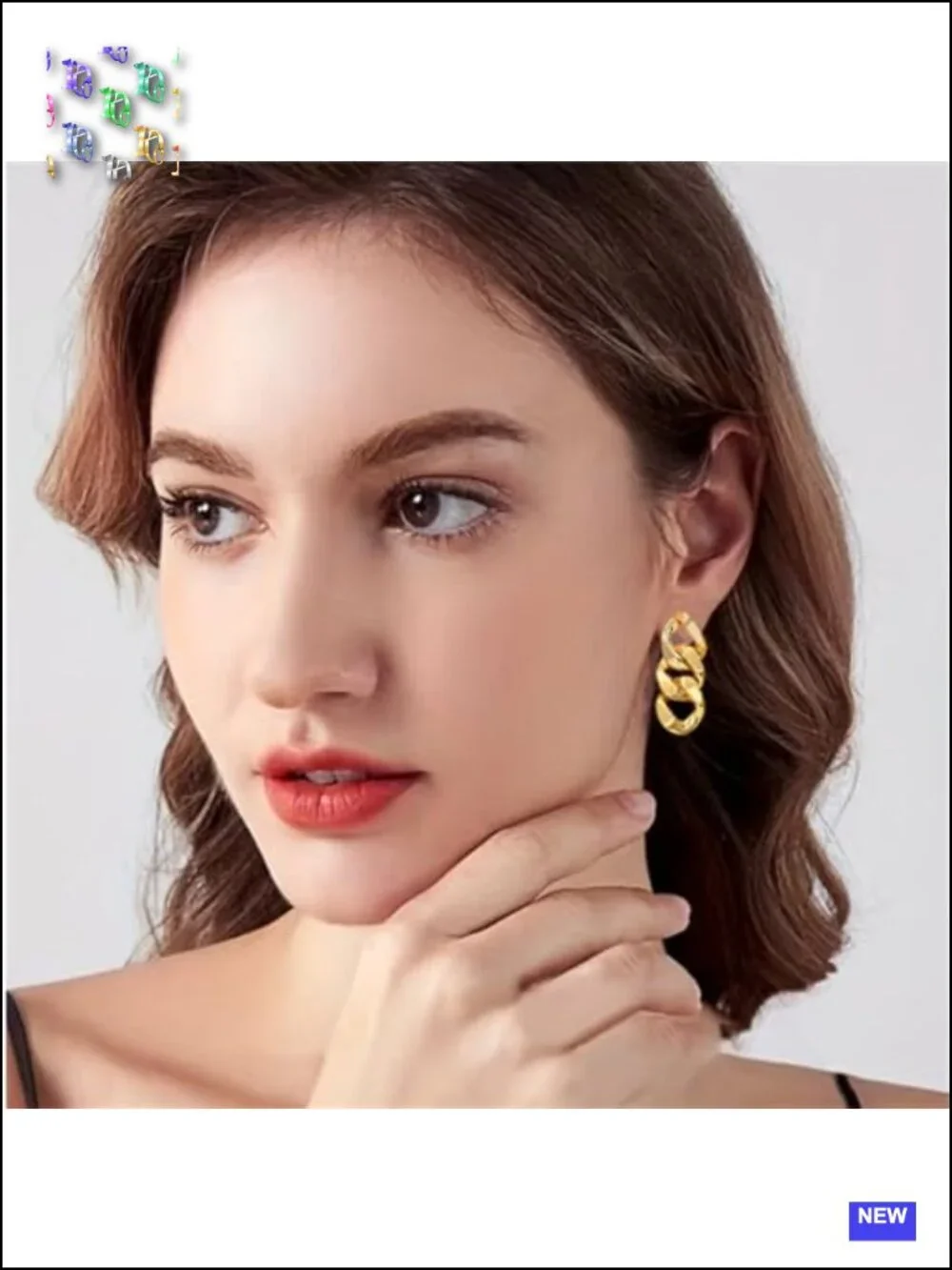 Boho Chunky Acrylic Statement Necklace & Earring Set - Retro 80s Jewelry